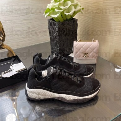 chanel Fabric & Suede Calfskin Black sneakers G38292