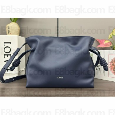 Loewe Medium Flamenco Clutch Bag in Nappa Calfskin abyss blue