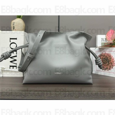 Loewe Medium Flamenco Clutch Bag in Nappa Calfskin gray