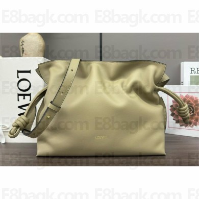 Loewe Medium Flamenco Clutch Bag in Nappa Calfskin CLAY GREEN