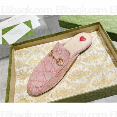 Gucci pink canvas Women's GG Princetown slipper 423514 2023