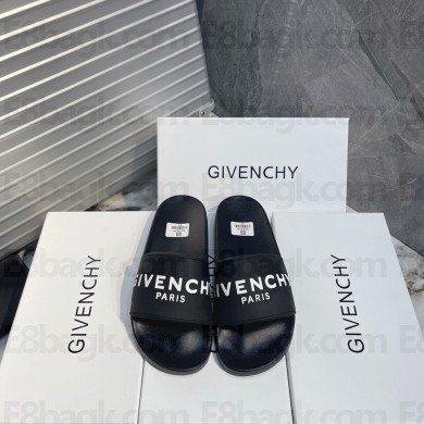 Givenchy logo printed slides black 2023