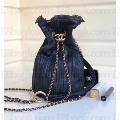 Chanel Calfskin Coco Pleats Small Backpack Bag A57145 Black 2018