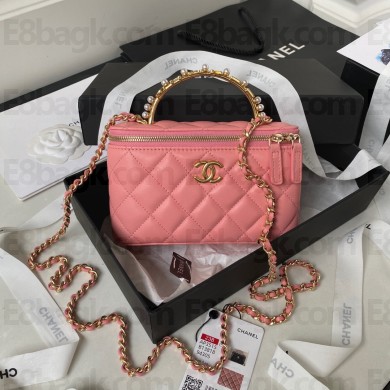 Chanel Clutch with Chain in Lambskin and Imitation Pearls AP3515 PINK 2023