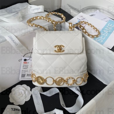 Chanel Small Backpack in Calfskin AS4275 WHITE 2023