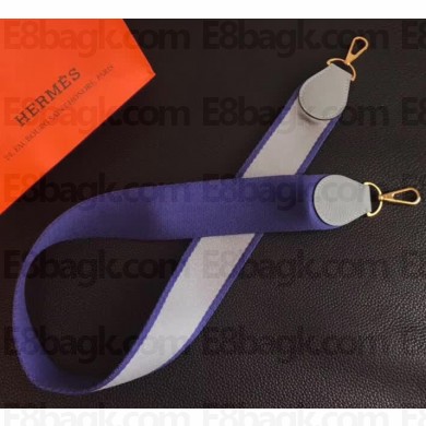 Hermes Wide Fabric Shoulder Strap Violet/Grey