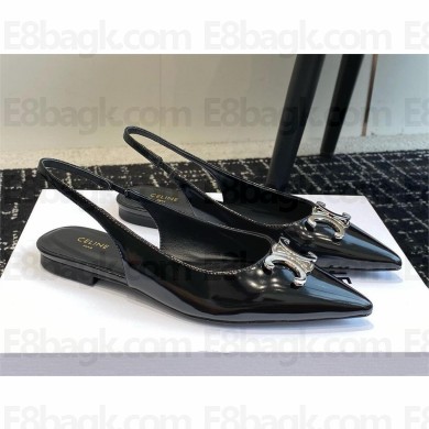 CELINE ALMA TRIOMPHE FLAT SLINGBACK in LAMBSKIN black 2024