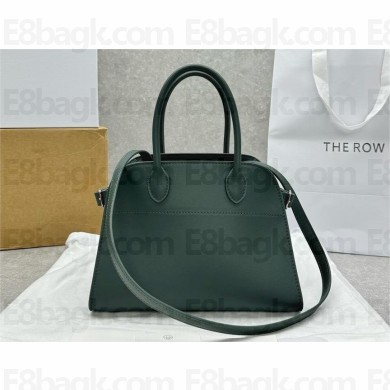 The Row Soft Margaux 10 Bag in box Leather dark green