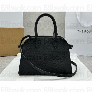 The Row Soft Margaux 10 Bag in Grained Leather Black