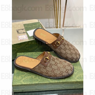 Gucci Men's GG Horsebit slipper 719749 coffee 2023