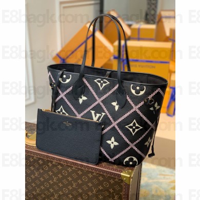 louis vuitton Neverfull MM bag m46040 black 2021