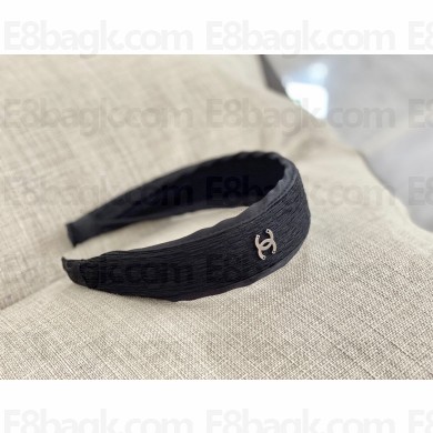 chanel cc logo headband black 2022 