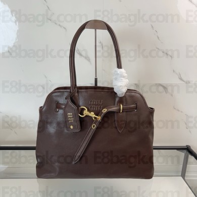 MIU MIU aventure nappa leather bag 5BG291 Briarwood 2024