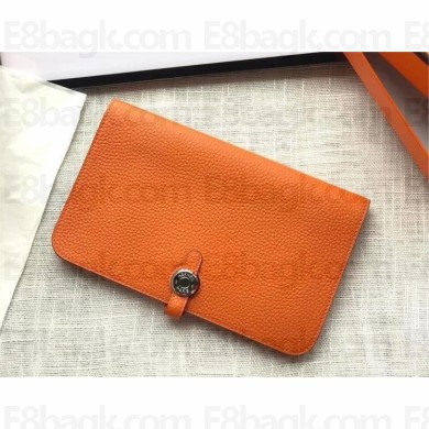 Hermes Dogon Duo Wallet in togo leather ORANGE