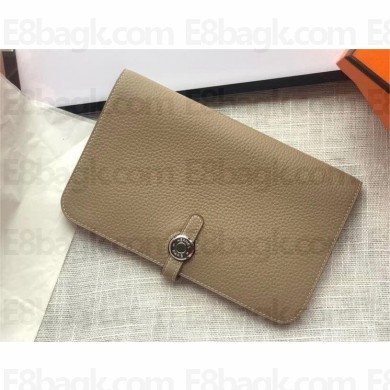 Hermes Dogon Duo Wallet in togo leather GRIS TOURTERELLE