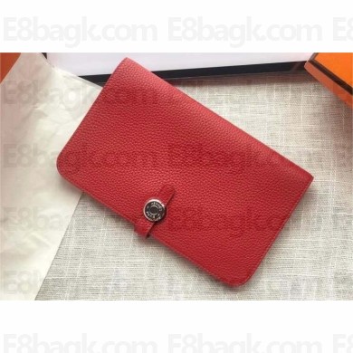 Hermes Dogon Duo Wallet in togo leather VERMILLON