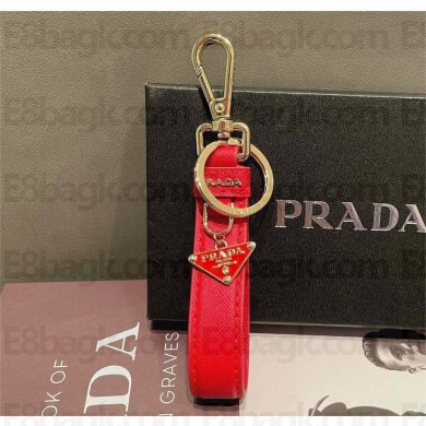 PRADA Saffiano leather keychain red 2025