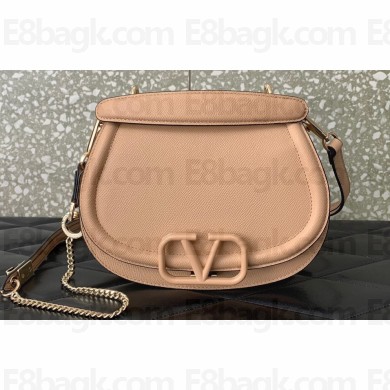 Valentino VSling Shoulder Bag in Grainy Calfskin With Tone-On-Tone Enamel 8030 Nude 2023