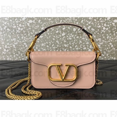 Valentino Locò micro Bag In Calfskin Leather With Chain 416 Nude 2023