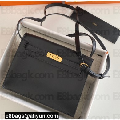 Hermes Evercolor Kelly Danse Shoulder bag Black with Gold Hardware (full handmade)