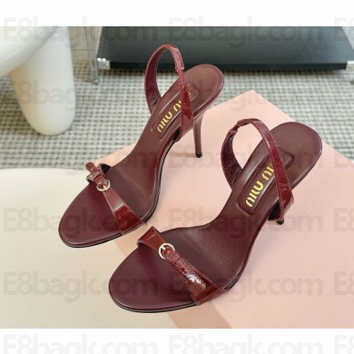 Miu Miu Patent leather sandals 5X343E Crimson 2025
