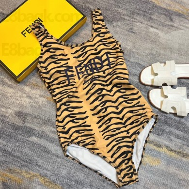 Fendi Print One Piece Swimwear Yellow 2023 0307