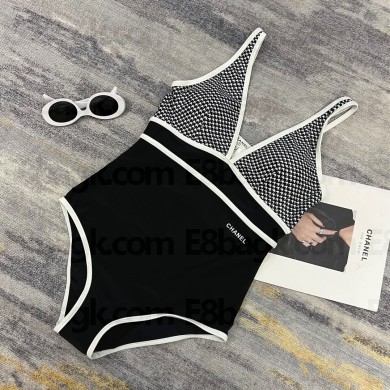 Chanel One Piece Swimwear White/Black 2023