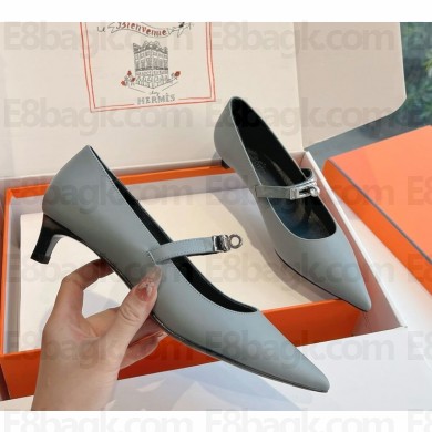 Hermes Kiara 40 pointed calfskin with kelly pumps dusty blue 2024