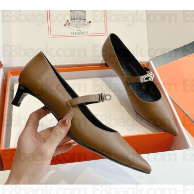 Hermes Kiara 40 pointed calfskin with kelly pumps dark brown 2024