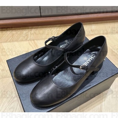 Chanel Lambskin Mary Janes Black 1220-2024
