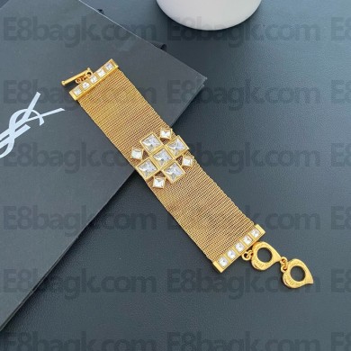 saint laurent crystal bracelet gold 2024