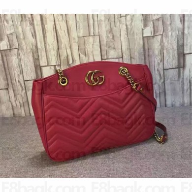 Gucci GG Marmont matelassé tote 443501 red