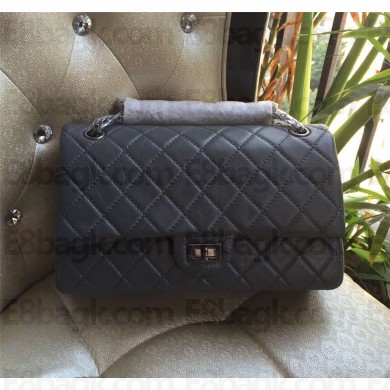 Chanel Medium Aged Calfskin & Ruthenium Metal Dark Grey 2.55 Flap Bag