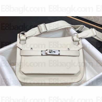 Hermes mini jypsiere bag White in swift leather with Silver Hardware (original quality+handmade)