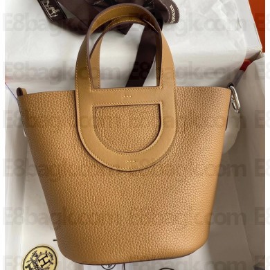 Hermes In-The-Loop Tote Bag In Original Togo Leather Brown with Silver Hardware (Full Handmade Quality)