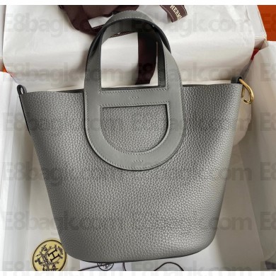 Hermes In-The-Loop Tote Bag In Original Togo Leather Gray with Gold Hardware (Full Handmade Quality)