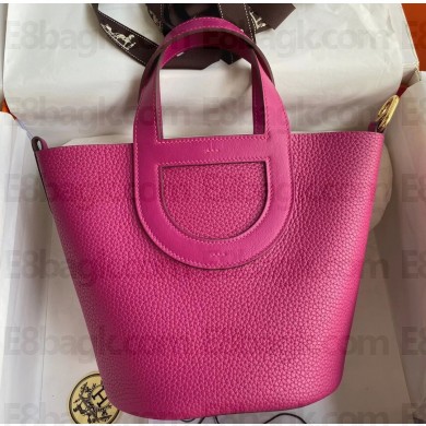 Hermes In-The-Loop Tote Bag In Original Togo Leather Fuchsia with Gold Hardware (Full Handmade Quality)