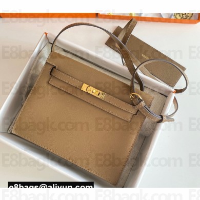 Hermes Evercolor Kelly Danse Shoulder bag Brown with Gold Hardware (full handmade)
