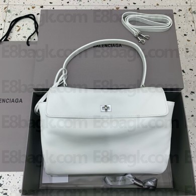 BALENCIAGA Women's Rodeo medium Handbag in white/silver 2024