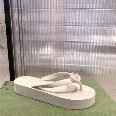 gucci Women's chevron thong sandal white 2021