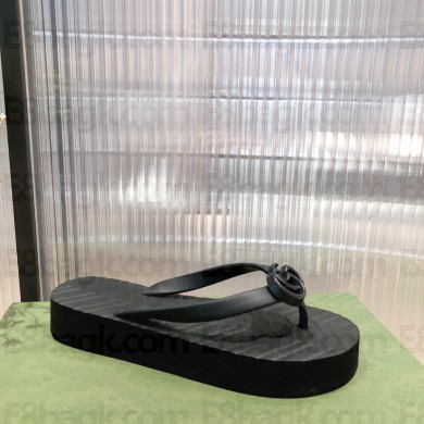 gucci Women's chevron thong sandal black 2021