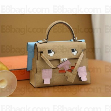 Hermès Kelly Doll bag in Chai Epsom leather with silver hardware (full handmade)