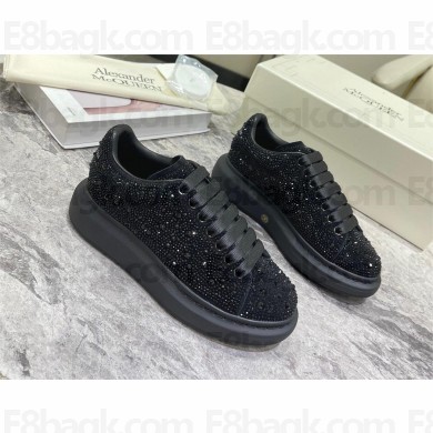 Alexander McQueen Women's Crystal-embellished Oversized Sneaker in black 2023