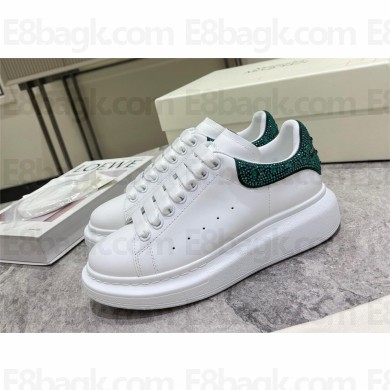 Alexander McQueen Women's Oversized Sneaker with crystal-embellishment in White/green 2023