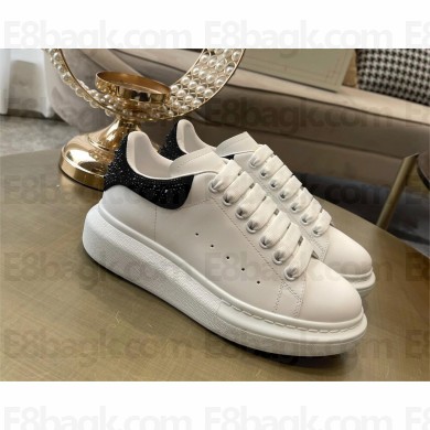 Alexander McQueen Women's Oversized Sneaker with crystal-embellishment in White/jet black 2023