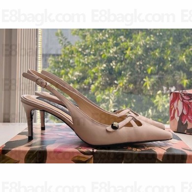 Dolce & Gabbana Heel 7cm calfskin slingbacks pink 1026-2024