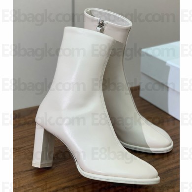 The Row Heel 8cm calfskin ankle boot in white 1026-2024