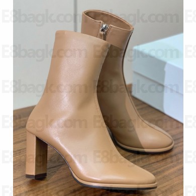 The Row Heel 8cm calfskin ankle boot in brown 1026-2024