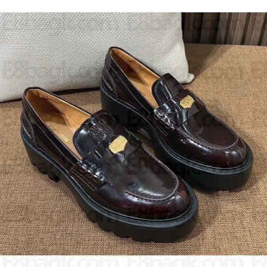 Miu Miu Brushed leather loafers burgundy 5D292E 1107-2024