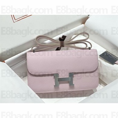 Hermès Mauve Pale Constance Elan bag in Epsom leather with silver hardware 2024